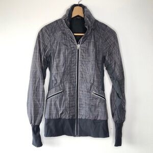 Lululemon Grey Plaid Zip-Up